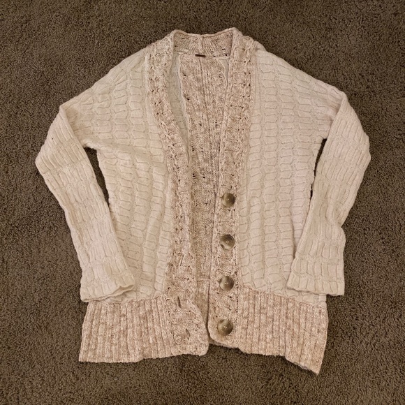 Free People Cream Cardigan Sweater - Picture 1 of 5